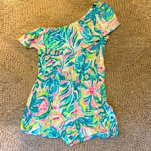Lilly Pulitzer Girls One Shoulder Shorts Jumper